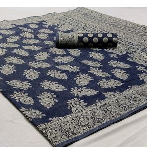 Lucknowi Chikankari Linen cotton Woven Sarees