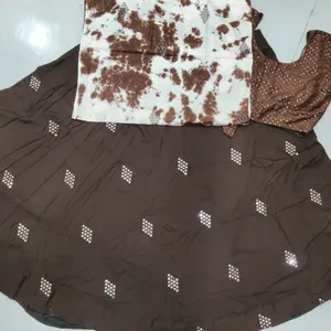 Brown Lehenga Choli Set with Dupatta