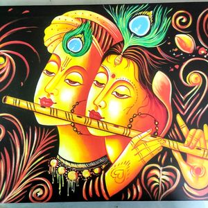 Radha Krishna Canvas Frame 12x18x1 inches