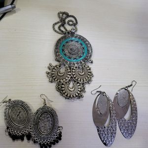 Oxidized Jewellery  2 Earrings & 1 Necklace