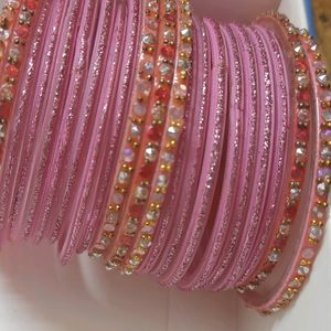 Glass  Bangles Pink