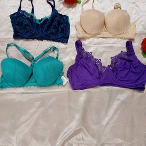 Combo For 4 Bra Mix Size 💜💙