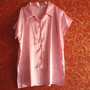 Pink Satin Night Dress