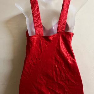 Korean Designer Red Silk One Piece