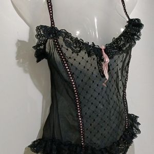 BLACK NET BODYSUIT