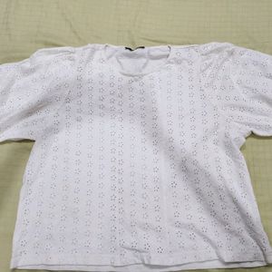 White Chikankari Top