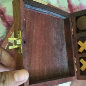 Tic Tac Toe Wooden Game Box