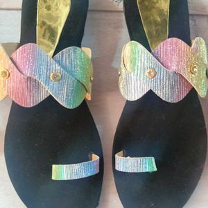 Multi Color Slippers For Party Wear