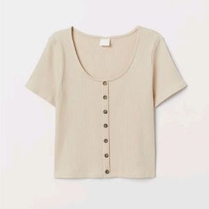 Beige Cropped Tee