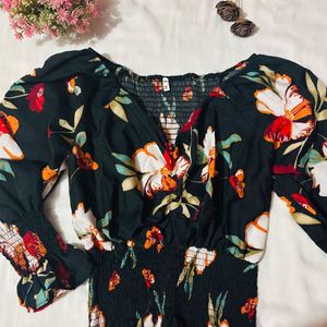 Black Floral Top