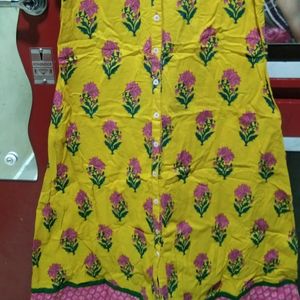 Pure Cotton Yellow Kurta