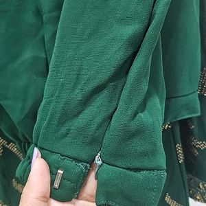 Green Kurta Set With Palazzo