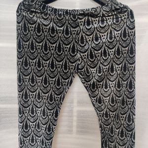 Black Printed Velvet Trousers