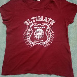 Maroon Sports Tee Slim