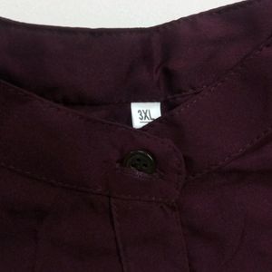 Maroon Pleated Shirt