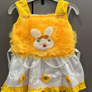 Yellow Baby Partywear Frock