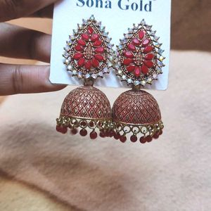 Fashion Gold Plated Austrian Stone Jhumki Earrings