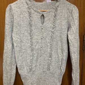 Korean Grey Sweater Top