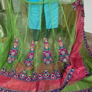 lehenga style semi stitch saree