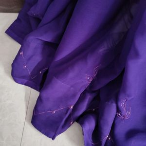 Embroidered Pearl Saree