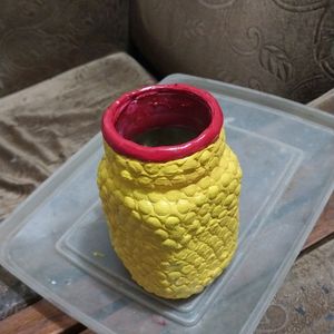 Glass Cup Decorate With Cement