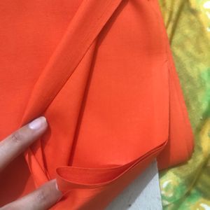 Multi Purpose Cotton Fabric Saffron Color
