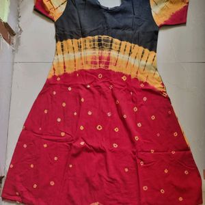 🚨offer Price🚨Pure Cotton Bandhini Print  Kurti