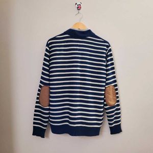 Flying Machine Men Striped  Zip-Front Cardigan