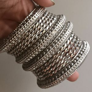 Oxidised Silver Bangles Set