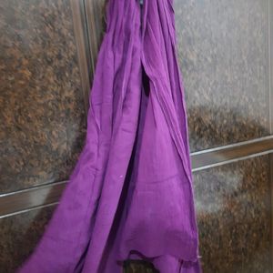 Purple Cotton Dupatta 2mtr