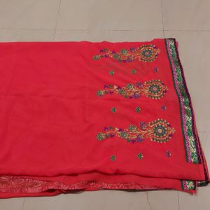 Brand New GEORGETTE SAREE with Embroidery Work