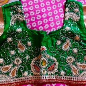 Red and Green Sari