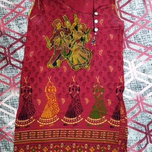 Beautiful Red Radha Krishna Kurta