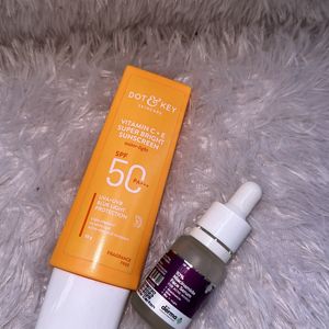 combo of sunscreen and serum