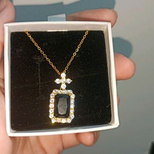 Saphhire Gold Plated Necklace