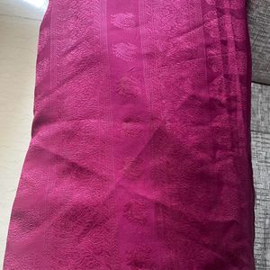 Wine Maroon Self Design Georgette Saree