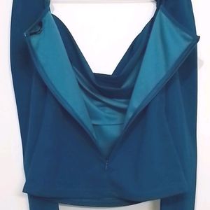 Small Sea Green Full Sleeve Top Party Shirt Formal