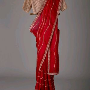 Saree With Blouse Red