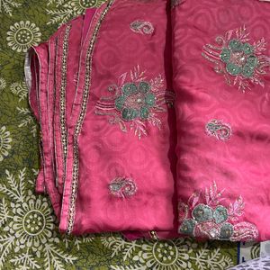 Women Pink Saree