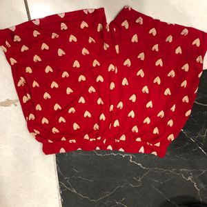 Red Heart Printed Pyjama Shorts