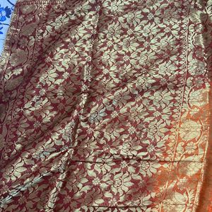 Orange And Maroon Colour Saree