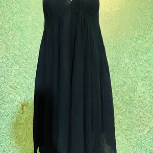 Black Color Chifon Middi Dress