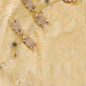 Silky Gold Cheongsam Dress