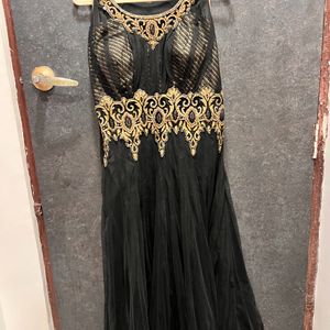 Black & Gold Anarkali Set