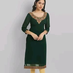 Designer georgette kurti ❤️ green colour