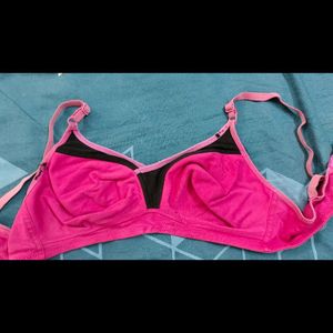 Pink Nd Black Bra