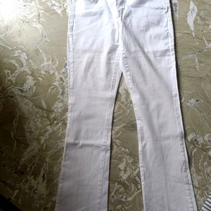 Flayerd White Colour Jeans For Women