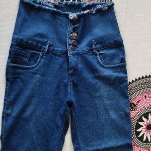 high waisted 5 button jeans