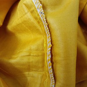 Sequence Neck Work Stitched Yellow Kurta