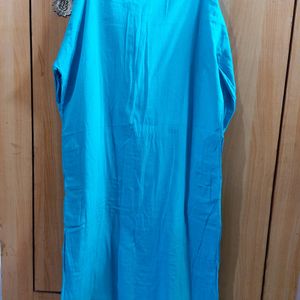 Men Blue Cotton Kurta